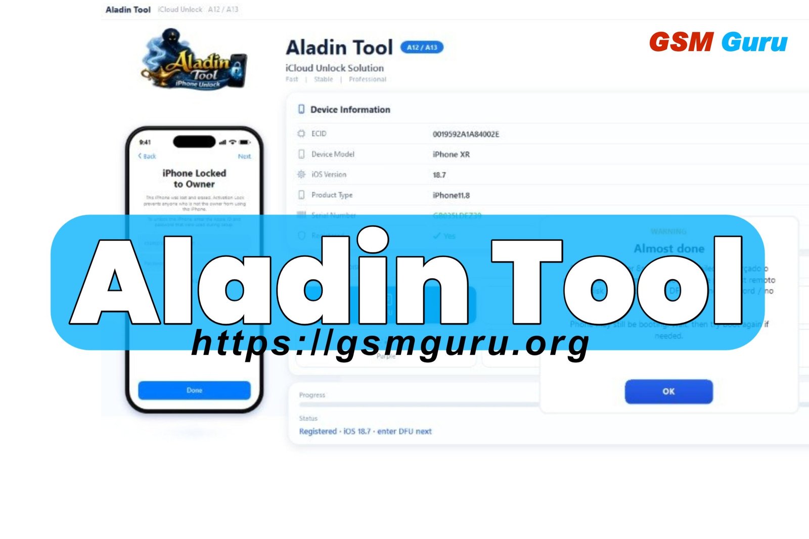 Aladin iCloud Tool - [A12/A13] - Hello Screen Bypass Tool